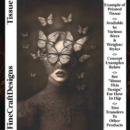 Sepia Lace & Butterfells Blindfold CR7 Decoupage Seidenpapier