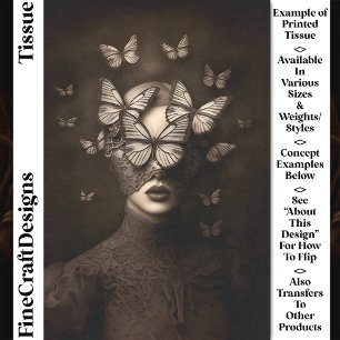 Sepia Lace & Butterfells Blindfold CR7 Decoupage Seidenpapier