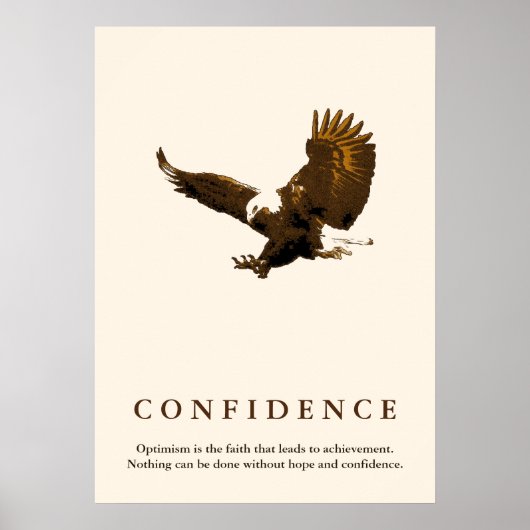 Sepia Landing Eagle Motivierend Confidence Quote Poster (Vorne)
