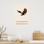 Sepia Landing Eagle Motivierend Confidence Quote Poster (Küche)