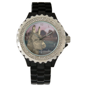 Sepia landschaftlich lebenike Abbildung niedlicher Armbanduhr