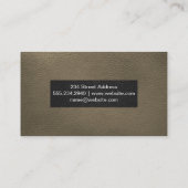 Sepia Leather Background Visitenkarte (Rückseite)