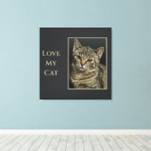 Sepia Liebe my Cat with Foto Leinwanddruck (Insitu (Holzboden))