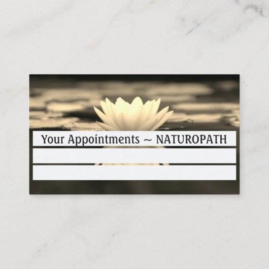 Sepia Lily Naturopath Termin Business Card (Rückseite)