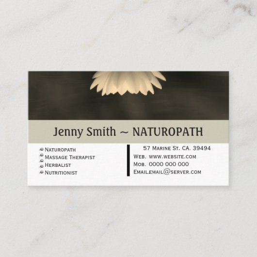 Sepia Lily Naturopath Termin Business Card (Vorderseite)