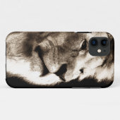 Sepia Lion Case-Mate iPhone Hülle (Rückseite (Horizontal))