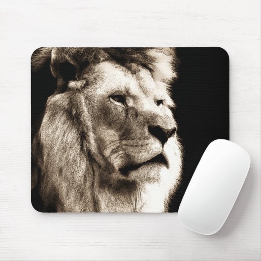 Sepia Lion Mousepad (Mit Mouse)