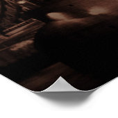 Sepia London Tower Bridge bei Nacht Poster (Ecke)