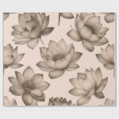 Sepia Lotus Wrapping Paper Geschenkpapier (Flach)