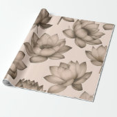 Sepia Lotus Wrapping Paper Geschenkpapier (Ungerollt)