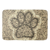 Sepia Low Poly Dog Paw Print Badematte (Vorderseite)