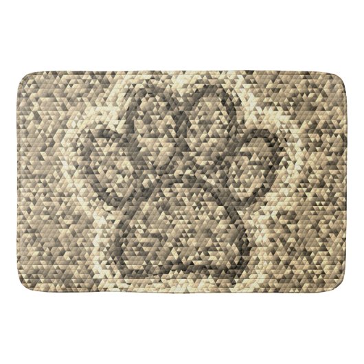 Sepia Low Poly Dog Paw Print Badematte (Vorderseite)