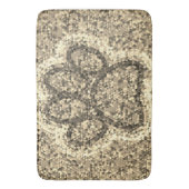 Sepia Low Poly Dog Paw Print Badematte (Vorderseite Vertikal)
