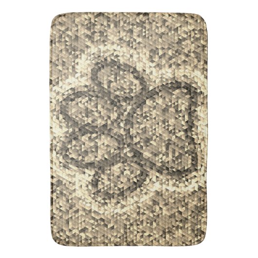 Sepia Low Poly Dog Paw Print Badematte (Vorderseite Vertikal)