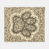 Sepia Low Poly Dog Paw Print Fleecedecke (Vorderseite (Horizontal))