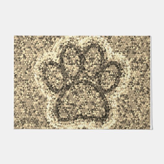 Sepia Low Poly Dog Paw Print Fußmatte (Vorderseite)