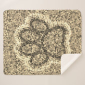 Sepia Low Poly Dog Paw Print Sherpadecke (Vorderseite (Horizontal))