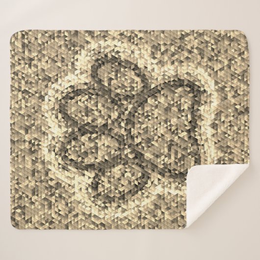 Sepia Low Poly Dog Paw Print Sherpadecke (Vorderseite (Horizontal))