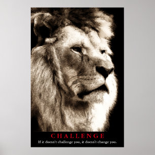 Sepia-Löwen-Motivations-Challenge Poster