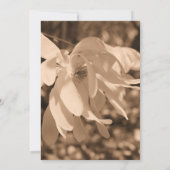 Sepia Magnolia Blume Hochzeit speichern das Datum Einladung (Rückseite)