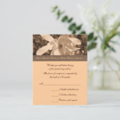 Sepia Magnolia Blume Wedding RSVP Karte (Stehend Vorderseite)