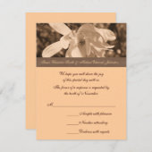 Sepia Magnolia Blume Wedding RSVP Karte (Vorne/Hinten)