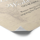 Sepia Map Brautparty Reisethema Anmelden Poster (Ecke)