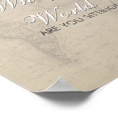 Sepia Map Brautparty Sitzungszeichen Poster (Ecke)