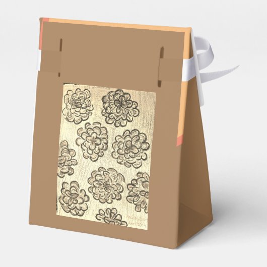 Sepia Marigolds Geschenkschachtel (Rückseite)