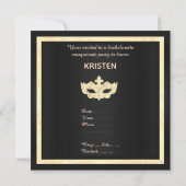 SEPIA MASK ELEGANT BACHELORETTE MASQUERADE PARTY EINLADUNG (Rückseite)