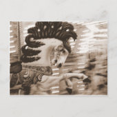 Sepia Merry-Go-Round Horse Postkarte (Vorderseite)
