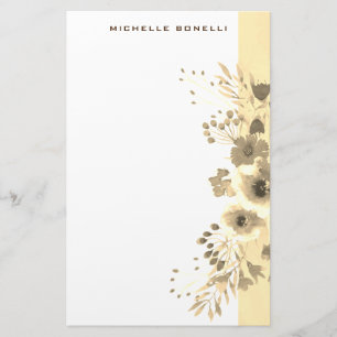 Sepia Modern Minimalistisch Professionell Blume Briefpapier