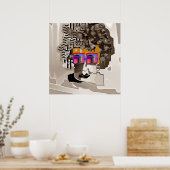 Sepia Money im Kopf in Regenbogenbrille Poster (Küche)