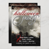 Sepia Moon Friedhof Dreams Halloween-Party Einladu Einladung (Vorne/Hinten)