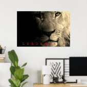 Sepia Motivierend Leadership King Lion Poster (Heimbüro)