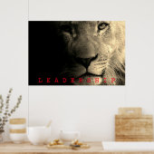 Sepia Motivierend Leadership King Lion Poster (Küche)
