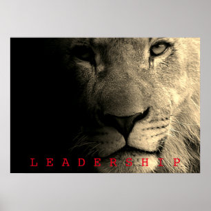Sepia Motivierend Leadership King Lion Poster