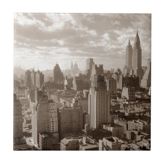 Sepia New York City Fliese (Vorderseite)