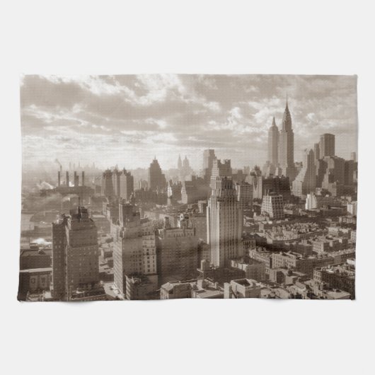 Sepia New York City Handtuch (Horizontal)