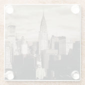 Sepia New York City Ink Sketch Glasuntersetzer (Rückseite)
