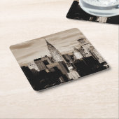Sepia New York City Ink Sketch Rechteckiger Pappuntersetzer (angewinkelt)