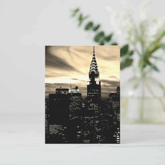 Sepia New York City Midtown Postkarte (Stehend Vorderseite)