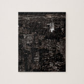 Sepia New York City Night Skyline Puzzle (Vertikal)