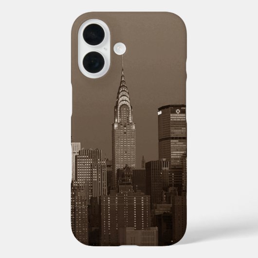 Sepia New York City Skyline Case-Mate iPhone Hülle (Rückseite)