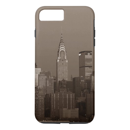 Sepia New York City Skyline Case-Mate iPhone Hülle (Rückseite)
