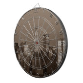 Sepia New York City Skyline Dartscheibe (Vorderseite rechts)