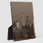 Sepia New York City Skyline Fotoplatte (Seite)
