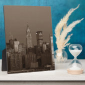 Sepia New York City Skyline Fotoplatte (Seite)