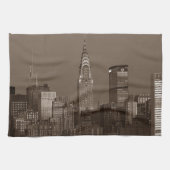 Sepia New York City Skyline Geschirrtuch (Horizontal)