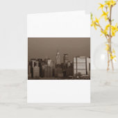 Sepia New York City Skyline Karte (Gelbe Blume)